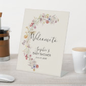 ワイルドフラワーボホーガーデンベビーイン開花ウェルカム 台座サイン (インサイチュ)