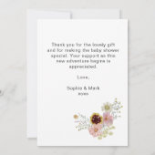 ワイルドフラワーボホーガーデンベビーイン開花 サンキューカード (裏面)