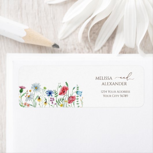 ワイルドフラワーボホーガーデン差出人住所ラベル ラベル (インサイチュ)