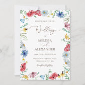ワイルドフラワーボホーガーデン結婚フローラ 招待状 (正面)
