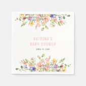 ワイルドフラワーボホーフィールド男女兼用ベビースシャワー スタンダードカクテルナプキン (正面)