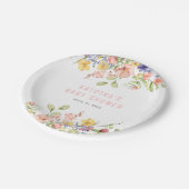 ワイルドフラワーボホーフィールド男女兼用ベビースシャワー ペーパープレート (アングル)