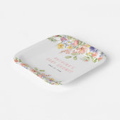ワイルドフラワーボホーフィールド男女兼用ベビースシャワー ペーパープレート (傾斜あり)