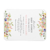 ワイルドフラワーボホーフィールド男女兼用ベビースシャワー マグネット (横)