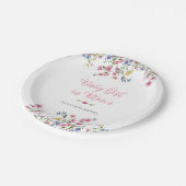 ワイルドフラワーボホーベイビーシャワーガールバラ金ゴールドプレート ペーパープレート (アングル)
