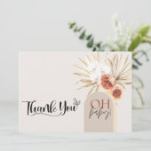 ワイルドフラワーボホーベイビーシャワーサンキューカードテンプレート サンキューカード (スタンド正面)