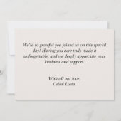 ワイルドフラワーボホーベイビーシャワーサンキューカードテンプレート サンキューカード (裏面)