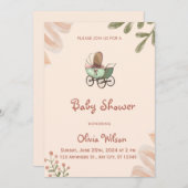 ワイルドフラワーボホーベビーシャワー招待状 招待状 (正面/裏面)