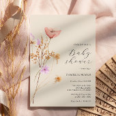ワイルドフラワーボホーベビーシャワー招待状 招待状