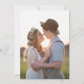 ワイルドフラワーボホーベージュ写真結婚式招待状 招待状 (裏面)