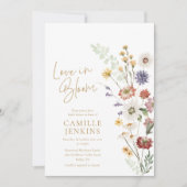 ワイルドフラワーボホーラブイン開花ブライダルシャワー 招待状 (正面)