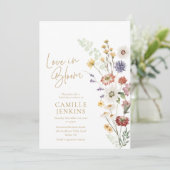 ワイルドフラワーボホーラブイン開花ブライダルシャワー 招待状 (スタンド正面)