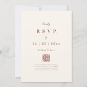 ワイルドフラワーボホー焦げオレンジ秋の結婚式 招待状 (裏面)