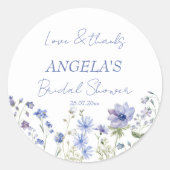 ワイルドフラワーボホー花の結婚式前のお祝い品 ラウンドシール (正面)