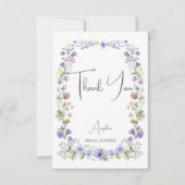 ワイルドフラワーボホー花の花束 ブライダルシャワー サンキューカード (正面)