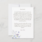 ワイルドフラワーボホー花の花束 ブライダルシャワー サンキューカード (裏面)