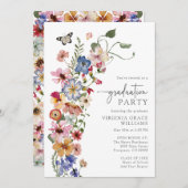 ワイルドフラワーボホ卒業パーティー 招待状 (正面/裏面)