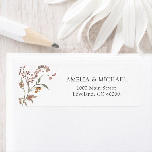 ワイルドフラワーボホ差出人住所ラベル ラベル (インサイチュ)