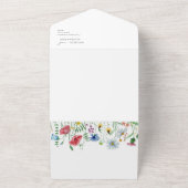 ワイルドフラワーボホ庭園の結婚式シールと送信 オールインワン招待状 (外側)