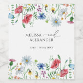 ワイルドフラワーボホ庭園の結婚式ワインラベル ワインラベル (シングルラベル)