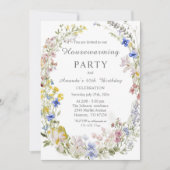 ワイルドフラワーボホ引っ越し祝いパーティーと誕生日 招待状 (正面)