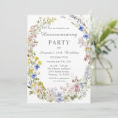 ワイルドフラワーボホ引っ越し祝いパーティーと誕生日 招待状 (スタンド正面)