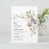 ワイルドフラワーボホ植物性ベビーシャワー 招待状 (スタンド正面)