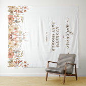 ワイルドフラワーボホ水彩歓迎サイン背景 タペストリー (インサイチュ(横))