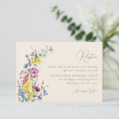ワイルドフラワーボホ水彩結婚披露宴 エンクロージャーカード (スタンド正面)