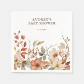 ワイルドフラワーボホ水彩色 スタンダードカクテルナプキン (正面)