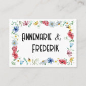 ワイルドフラワーボホ水彩色 プレイスカード (裏面)