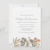 ワイルドフラワーボホ秋の結婚式招待状 招待状 (正面)