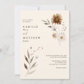 ワイルドフラワーボホ秋フォト結婚式招待状 招待状 (正面)
