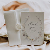 ワイルドフラワーボホ素朴エレガントブライダルシャワー サンキューカード