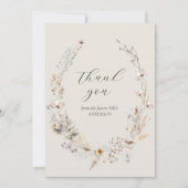 ワイルドフラワーボホ素朴エレガントブライダルシャワー サンキューカード (正面)