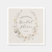 ワイルドフラワーボホ素朴エレガントブライダルシャワー スタンダードカクテルナプキン (正面)