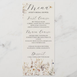 ワイルドフラワーボホ素朴エレガントブライダルシャワー メニュー