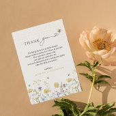 ワイルドフラワーボホ素朴ビーガーデンかわいい赤ちゃんシャワー サンキューカード