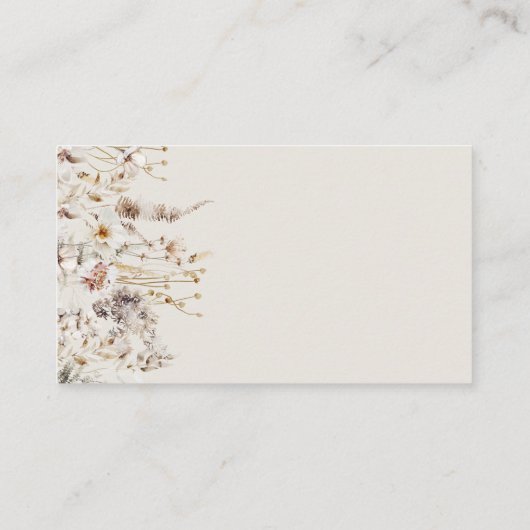 ワイルドフラワーボホ素朴ブライダルシャワーレシピ エンクロージャーカード (裏面)