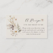ワイルドフラワーボホ素朴ブライダルシャワーレシピ エンクロージャーカード (正面)