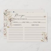 ワイルドフラワーボホ素朴ブライダルシャワーレシピ 招待状 (正面/裏面)