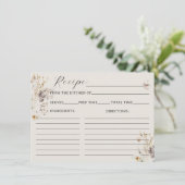 ワイルドフラワーボホ素朴ブライダルシャワーレシピ 招待状 (スタンド正面)