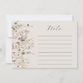 ワイルドフラワーボホ素朴ブライダルシャワーレシピ 招待状 (裏面)