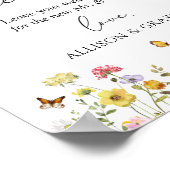 ワイルドフラワーボホ結婚のゲストブック天板 ポスター (角)