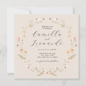 ワイルドフラワーボホ結婚式招待状 (正面)