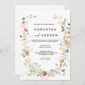 ワイルドフラワーボホ結婚式招待状 招待状 (正面/裏面)