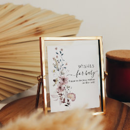 ワイルドフラワーボホ赤ちゃんシャワーの願いベビー ポスター