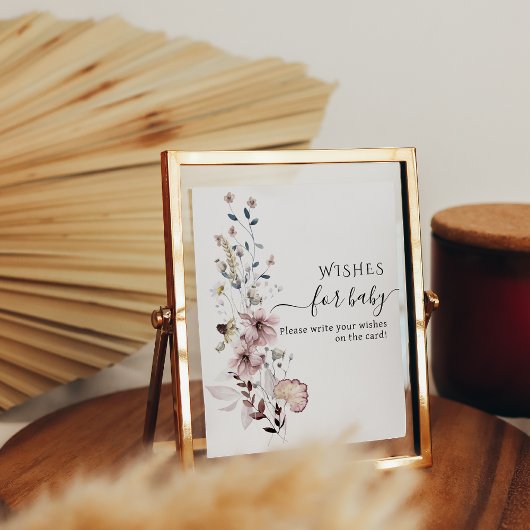 ワイルドフラワーボホ赤ちゃんシャワーの願いベビー ポスター