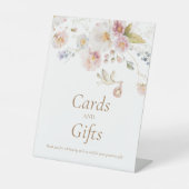 ワイルドフラワーボホ赤ちゃんシャワーカードとギフトサイン 台座サイン (正面)