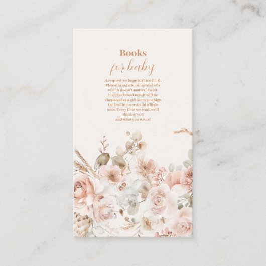 ワイルドフラワーボホ赤ちゃんシャワーベビー エンクロージャーカード (正面)